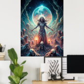 Dunkle Moon Hexe - Geist ruft Ritual Poster (Heimbüro)