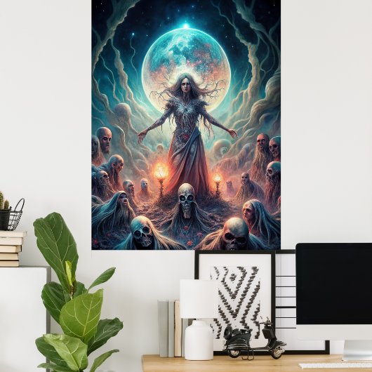 Dunkle Moon Hexe - Geist ruft Ritual Poster (Heimbüro)