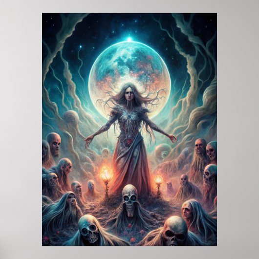 Dunkle Moon Hexe - Geist ruft Ritual Poster (Vorne)