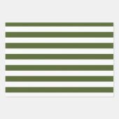 Dunkle Moos, grün und weiß Streifen Geschenkpapier Set (Vorderseite)