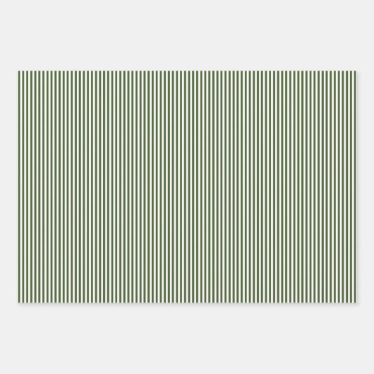 Dunkle Moos, grün und weiß Streifen Geschenkpapier Set (Vorderseite 3)