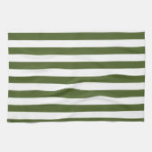 Dunkle Moos, grün und weiß Streifen Geschirrtuch (Horizontal)
