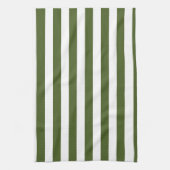 Dunkle Moos, grün und weiß Streifen Geschirrtuch (Vertikal)