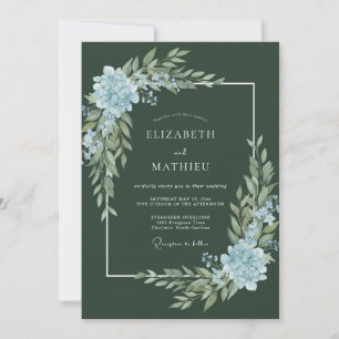 Dunkle Moos-Stahl-Blatt-Hochzeit Einladung