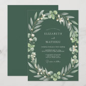 Dunkle Moosblätter-Hochzeit Einladung (Vorne/Hinten)