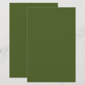 Dunkle Moosfarbe Grün Solid Farbe Briefpapier (Vorne/Hinten)