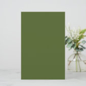 Dunkle Moosfarbe Grün Solid Farbe Briefpapier (Stehend Vorderseite)