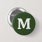 Dunkle Moosfarbe Grün Solid Farbe Button (Vorne & Hinten)