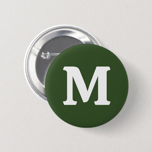 Dunkle Moosfarbe Grün Solid Farbe Button (Vorne & Hinten)