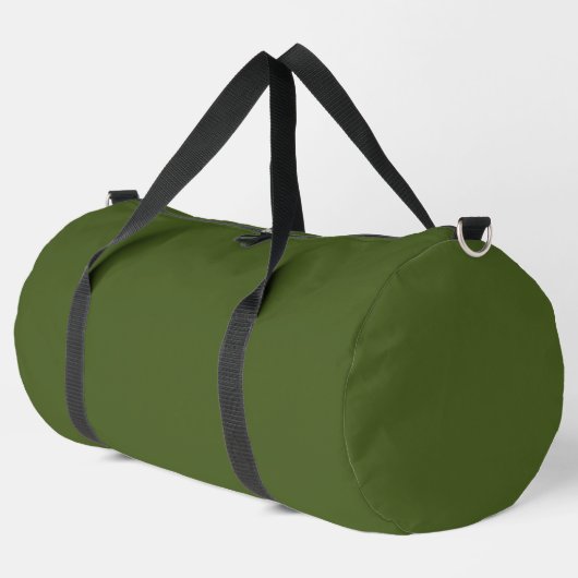Dunkle Moosfarbe Grün Solid Farbe Duffle Bag (Linke Ecke)