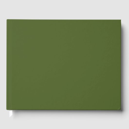Dunkle Moosfarbe Grün Solid Farbe Gästebuch (Vorderseite)