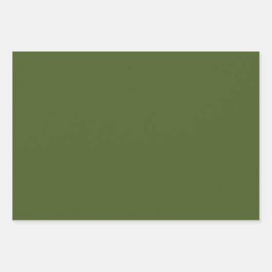 Dunkle Moosfarbe Grün Solid Farbe Geschenkpapier Set (Vorderseite)