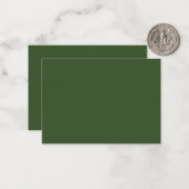 Dunkle Moosfarbe Grün Solid Farbe Mitteilungskarte (Vorderseite/Rückseite Beispiel)