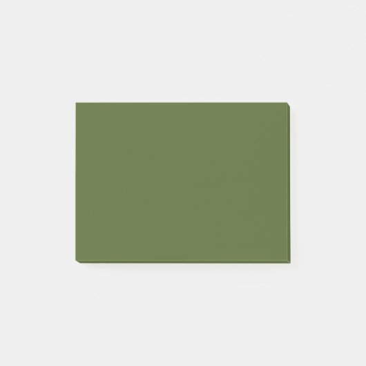 Dunkle Moosfarbe Grün Solid Farbe Post-it Klebezettel (Vorderseite)