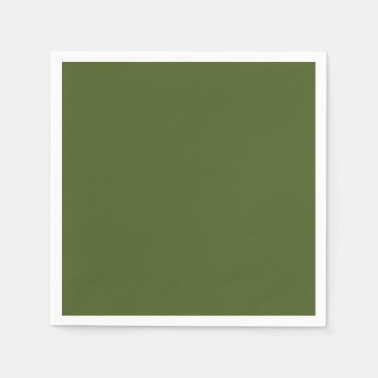 Dunkle Moosfarbe Grün Solid Farbe Serviette (Vorderseite)