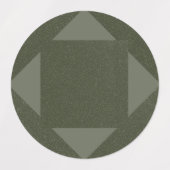 Dunkle Moosgrün geometrische Zirkelmarken Etiketten (Design 2)