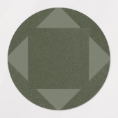 Dunkle Moosgrün geometrische Zirkelmarken Etiketten (Design 1)