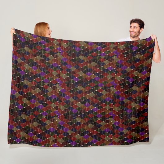 Dunkle Mosaik-Geometrie-Kunstdecke Fleecedecke (Beispiel)