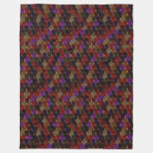 Dunkle Mosaik-Geometrie-Kunstdecke Fleecedecke (Vorderseite)