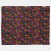 Dunkle Mosaik-Geometrie-Kunstdecke Fleecedecke (Vorderseite (Horizontal))