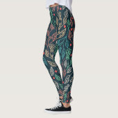 Dunkle Multicolor-Blätter Leggings (Links)