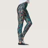 Dunkle Multicolor-Blätter Leggings (Rechts)