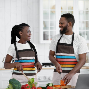 Dunkle Multicolor-Vintage Stilstreifen Schürze