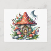 Dunkle Mushroom Cottagewitch Folklore Whimsical Postkarte (Vorderseite)