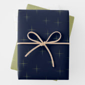 Dunkle Muster Navy Gold und Weiß Geschenkpapier Set (Beispiel)