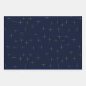 Dunkle Muster Navy Gold und Weiß Geschenkpapier Set (Vorderseite)