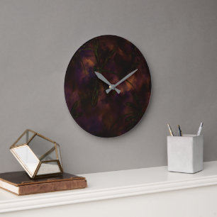 Dunkle Nacht Libelle Feuer Große Wanduhr