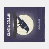 Dunkle Nacht Mondlicht Malevolent Crow Fleecedecke (Vorderseite (Horizontal))