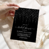 Dunkle Nacht- und String-Lights-Brautparty Einladung