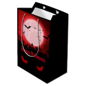 Dunkle Nachtbeobachter Mittlere Geschenktüte (Rückseite Schrägansicht)