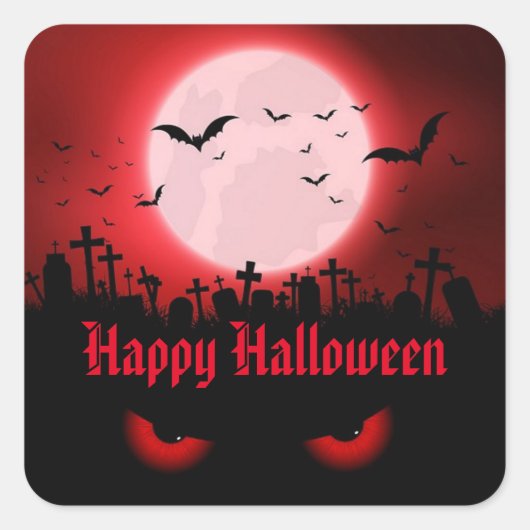 Dunkle Nachtbeobachter Quadratischer Aufkleber (Vorderseite)