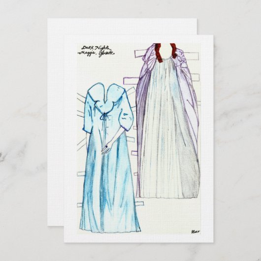 Dunkle Nächte Leinenpapier Puppentheater für Maggi Einladung (Vorne/Hinten)