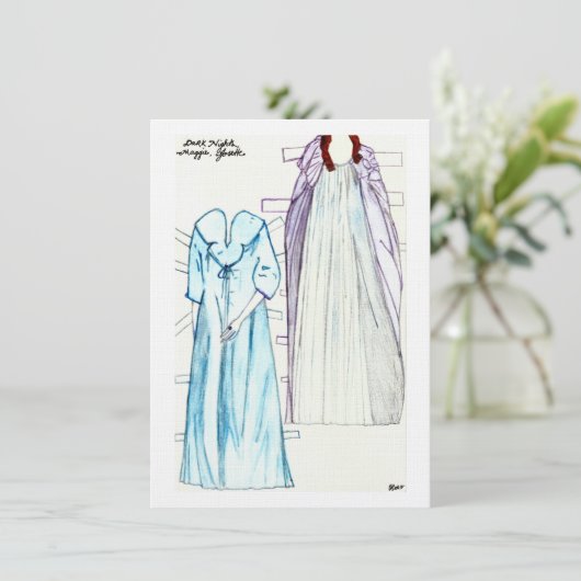 Dunkle Nächte Leinenpapier Puppentheater für Maggi Einladung (Stehend Vorderseite)