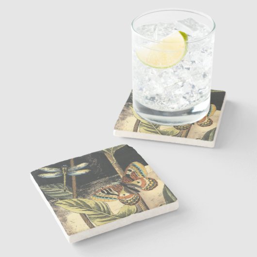 Dunkle Naturlandschaft durch Vision Studio Steinuntersetzer (Seitenansicht)