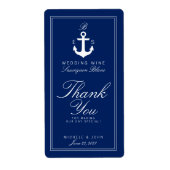 Dunkle Nautical Monogram Wedding Wine Custom Label (Vorne)
