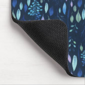 Dunkle Navy Blue Botanical Blätter Garden Wasserfa Mousepad (Ecke)