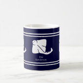 Dunkle Navy Blue Coastal Nautical Stingray Manta R Kaffeetasse (Mittel)