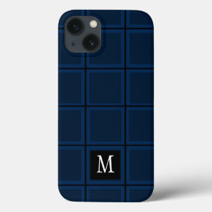 Dunkle Navy Blue Custom Single anfänglich gestreif Case-Mate iPhone Hülle