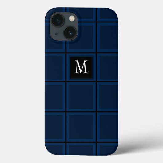Dunkle Navy Blue Custom Single anfänglich gestreif Case-Mate iPhone Hülle (Rückseite)