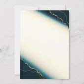 Dunkle Navy Blue & Gold Moderne Küstenstrasse Hoch Einladung (Rückseite)