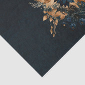 Dunkle Navy Blue Gold Rustic Floral Glam Hochzeit Seidenpapier (Ausschnitt)