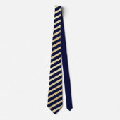 Dunkle Navy Blue & GoldTeture Krawatte (Vorderseite)