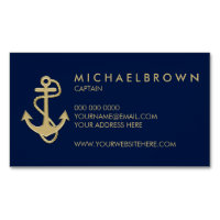 Dunkle Navy Blue Nautical Anchor Simple