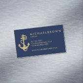 Dunkle Navy Blue Nautical Anchor Simple Magnetische Visitenkarte (Beispiel)