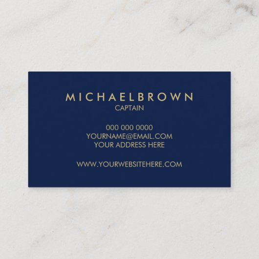 Dunkle Navy Blue Nautical Anchor Visitenkarte (Rückseite)