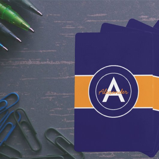 Dunkle Navy Blue Orange Spielkarten